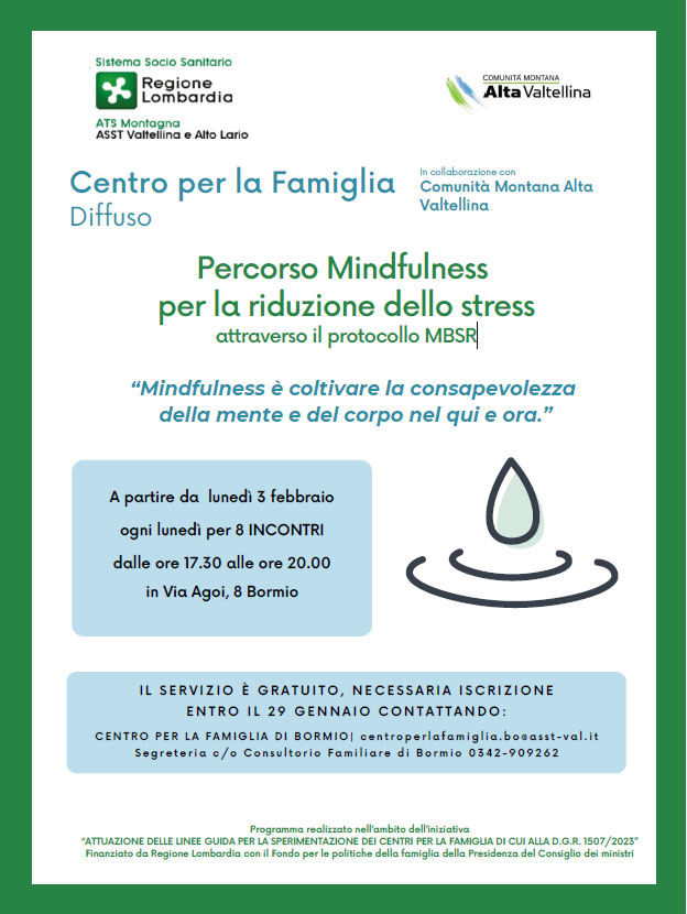 Percorso Mindfulness per la riduzione dello stress